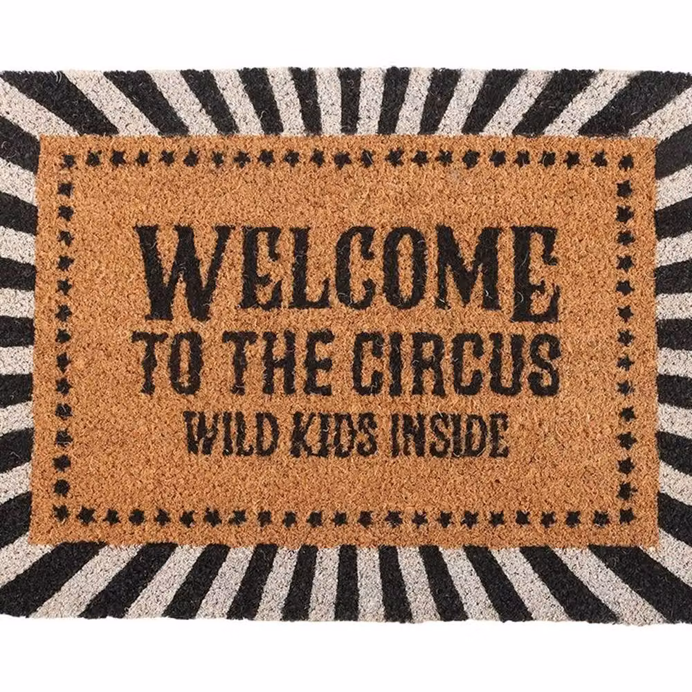 Uniqueful Welcome to the Circus Coir Doormat, Multicolour Striped, W: 100 cm, D: 60 cm – 2