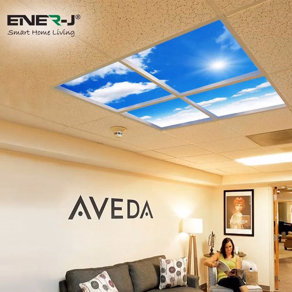 ENER-J 3D Sky Cloud LED Ceiling Panels, Pack of 4, White, Diameter: 25 cm, Height: 19 cm – 3