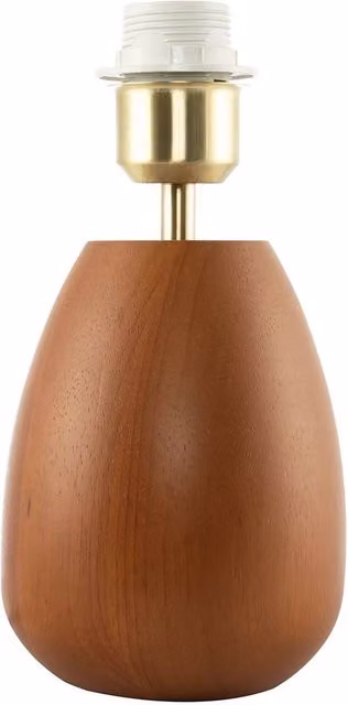 Happy Homewares Chunky Wooden Table Lamp Base with Mahogany Finish and Inline Switch in Brown – 1