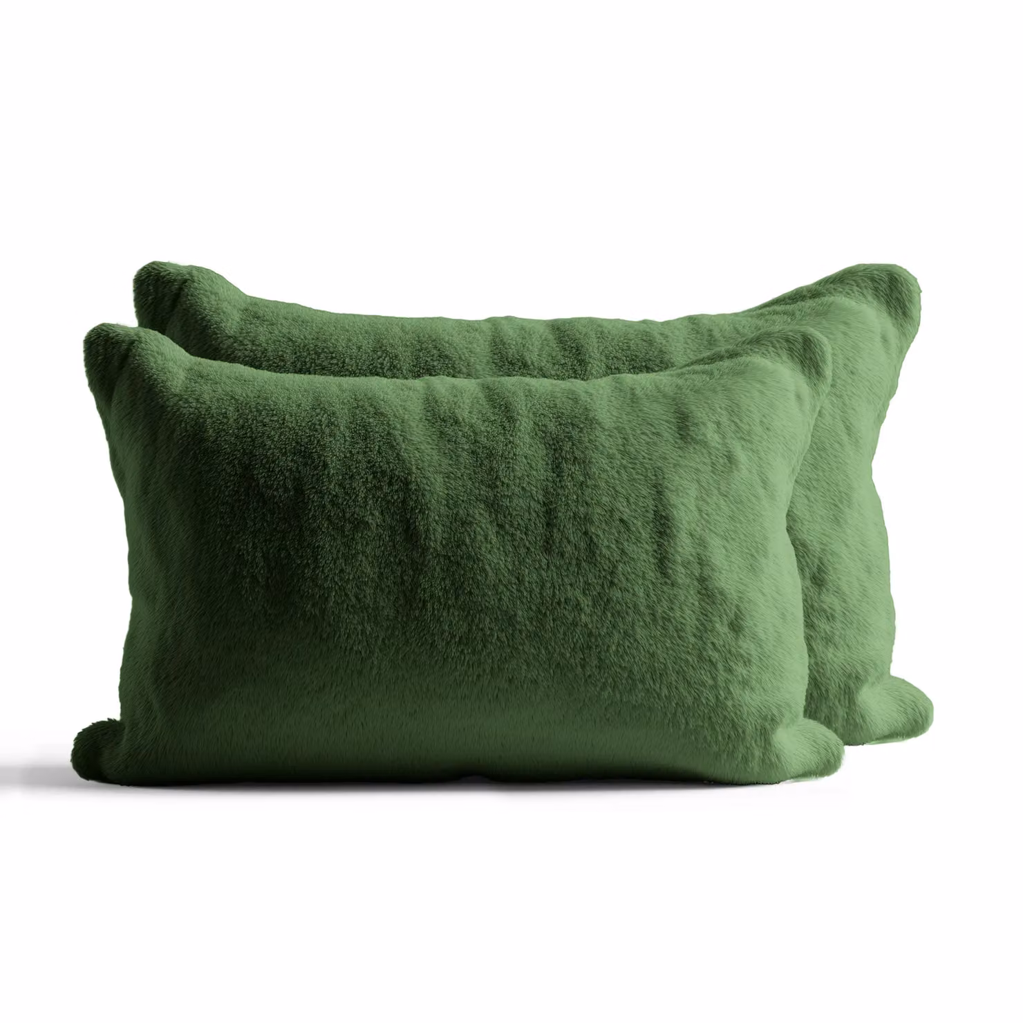 Home Sweet Home UK Teddy Fleece Pillow Case Set of 2, Green, W: 48 cm, H: 74 cm – 2
