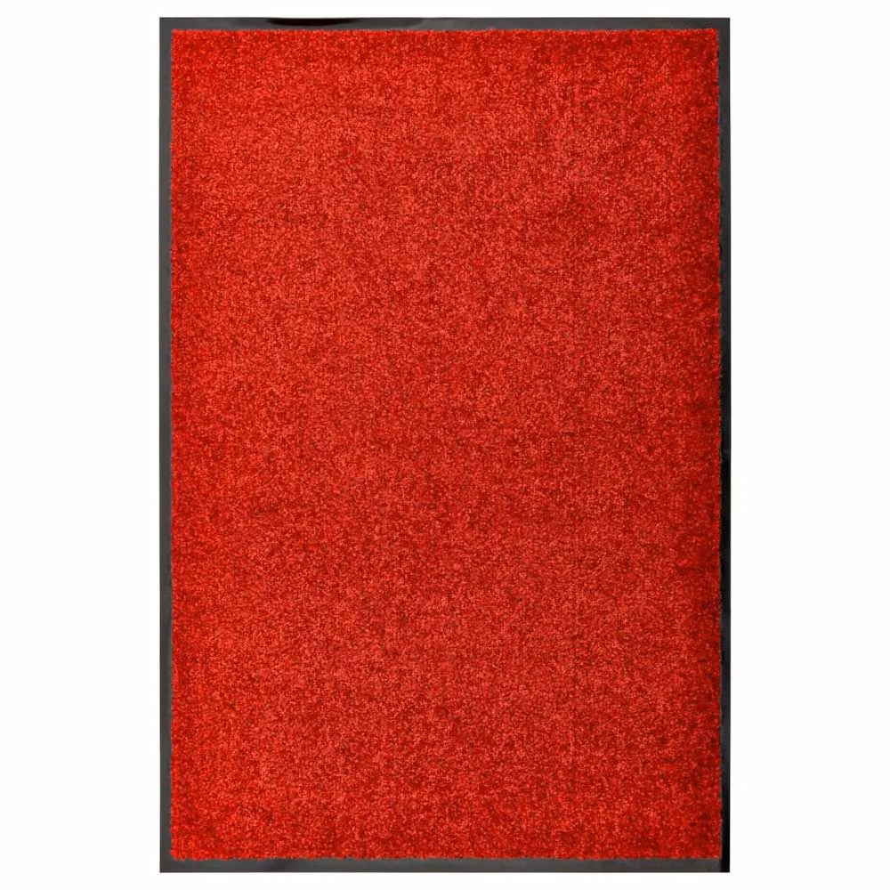 Berkfield Home Red and Black Washable Non-Slip Pliable Doormat, W: 60 cm, D: 90 cm – 2