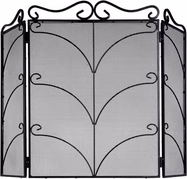 KDMD Black Ornate Heavy Large Fire Screen