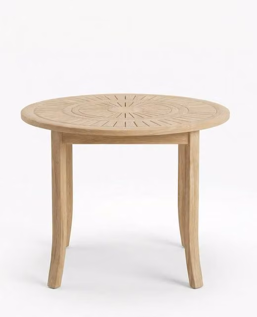 Royalcraft MARIS 2-Seater Round Acacia Wood Bistro Dining Table in Natural Brown, Diameter: 80 cm
