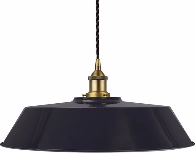 SE Home Chancery Blue and Gold/Brass Metal Cone Pendant Light