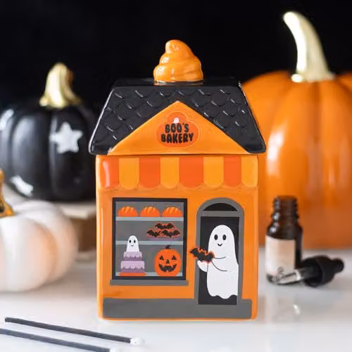 Something Different Wholesale Ghost Bakery Ceramic Oil Lamp, Orange Halloween Tabletop Decor – 2