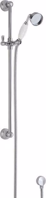 Balterley Traditional Slide Rail Shower Kit with Outlet Elbow in Chrome, White and Silver – 1