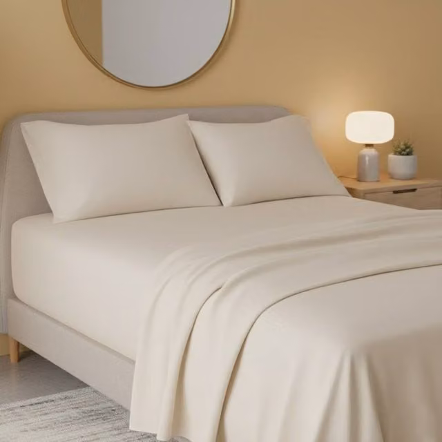 Snug City Flannelette Flat Sheet in Beige, 180 x 200 cm