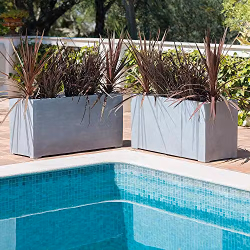 Primrose Grey Polystone Trough Planter, W: 80 cm, D: 40 cm, H: 40 cm – 3