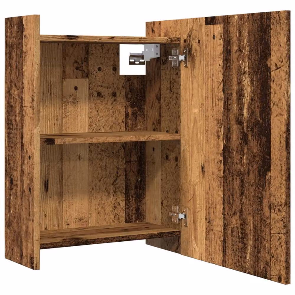 Berkfield Home Beautiful Bathroom Mirror Cabinet in Brown Old Wood, W/D/H: 62.5 x 20.5 x 64 cm – 4