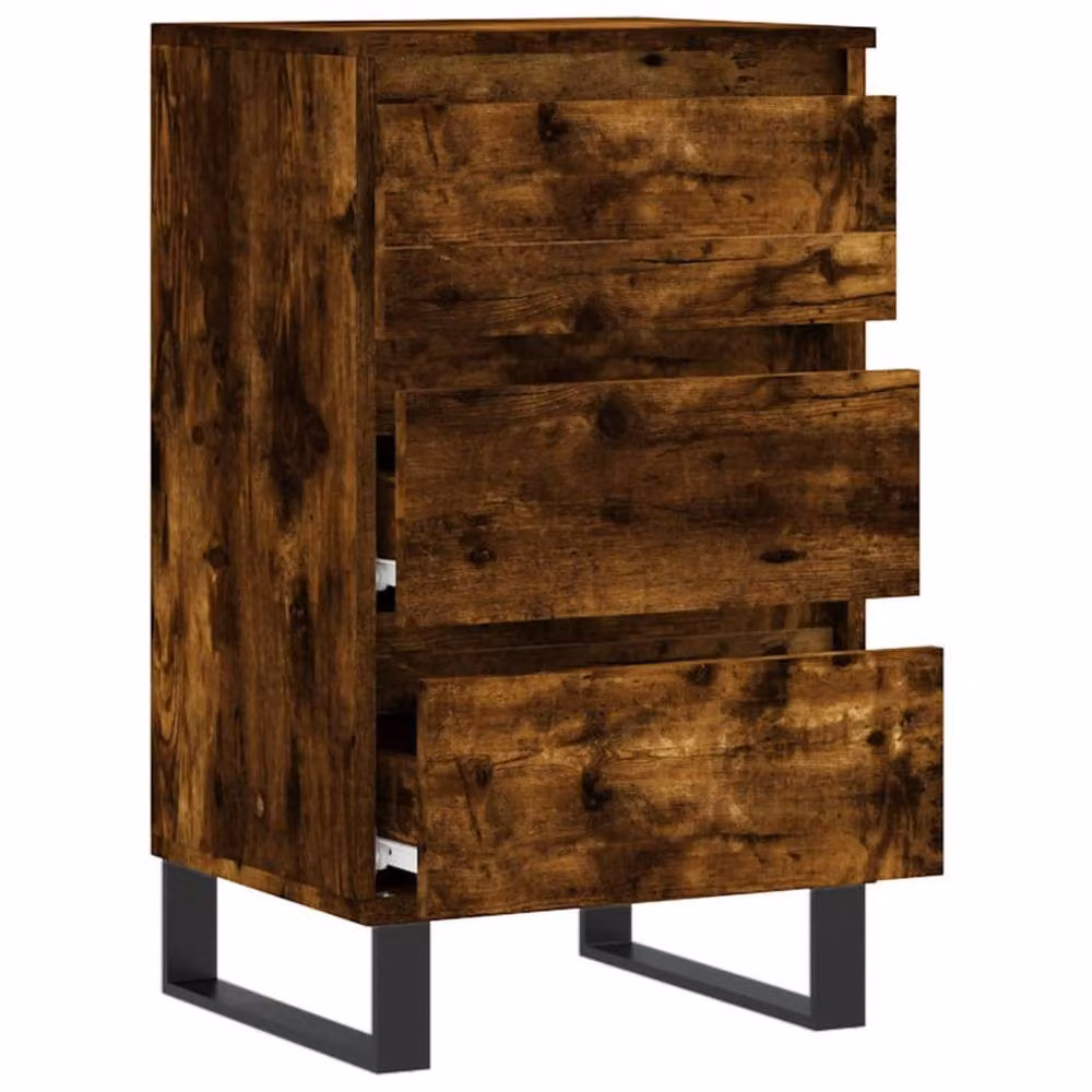 Berkfield Home Smoked Oak Sideboard in Brown, W/D/H: 40 x 35 x 70 cm – 4