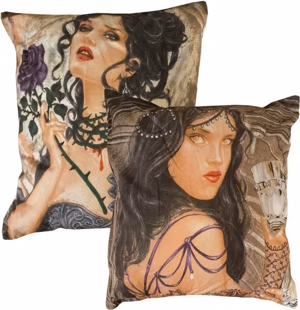 Alchemy England Story of the Rose Gothic Mask Cushion Cover, Multicolour