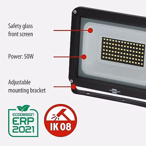 Brennenstuhl Jaro 7060 LED Outdoor Floodlight 50W, 5800 Lumens, Black – 2