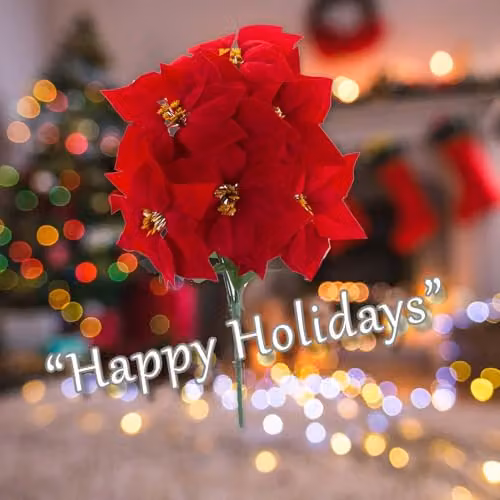VFM e-Store 7 Head Red Poinsettia Floral Christmas Decoration, 48 cm – 5