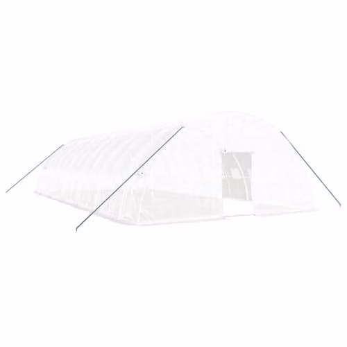 vidaXL Greenhouse with White Steel Frame, W/D/H: 12 x 6 x 2.85 m
