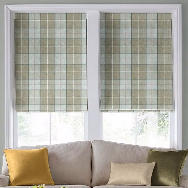 Laura Ashley Alfriston Made To Measure Blackout Roman Blind in Sage Green