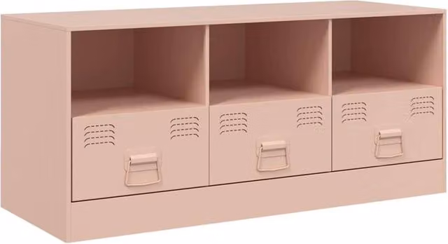 Berkfield Home Pink Metal TV Cabinet W/D/H: 99 x 39 x 44 cm