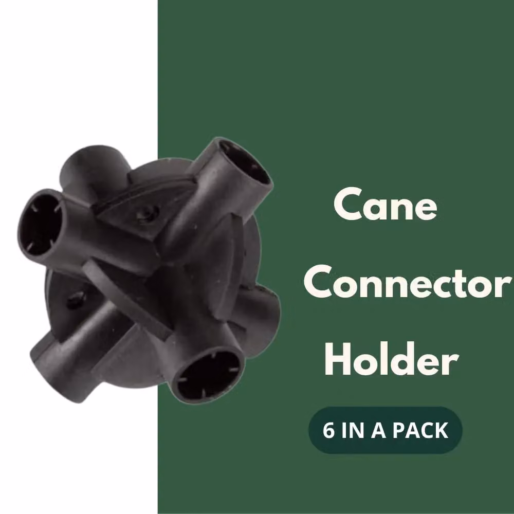 Marco Paul Black Plastic Garden Cane Connector Supports, Pack of 6 – 3