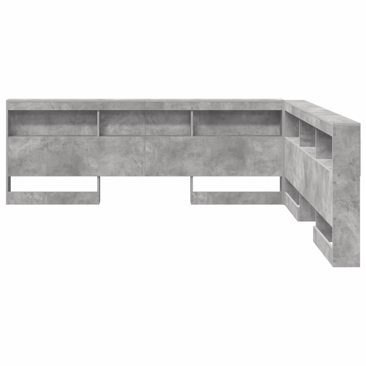 Berkfield Home Minimalist Storage Headboard in Concrete Grey with Integrated Bedside Shelves, Width: 180 cm – 3