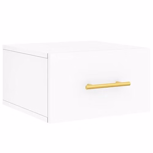 vidaXL Wall-mounted Bedside Cabinet in White MDF, W/D/H: 35 x 35 x 20 cm