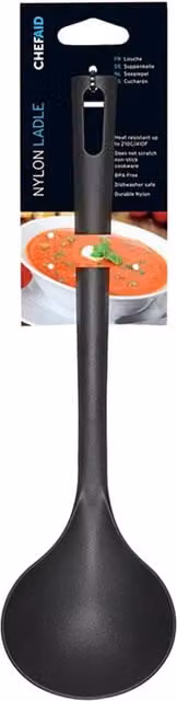 Chef Aid Black Nylon Round Ladle