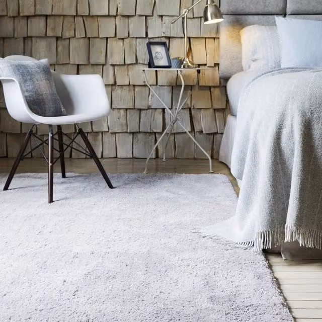 The Rug Shop UK Modern Plain Shaggy Silver Area Rug, W: 160 cm, L: 230 cm – 1