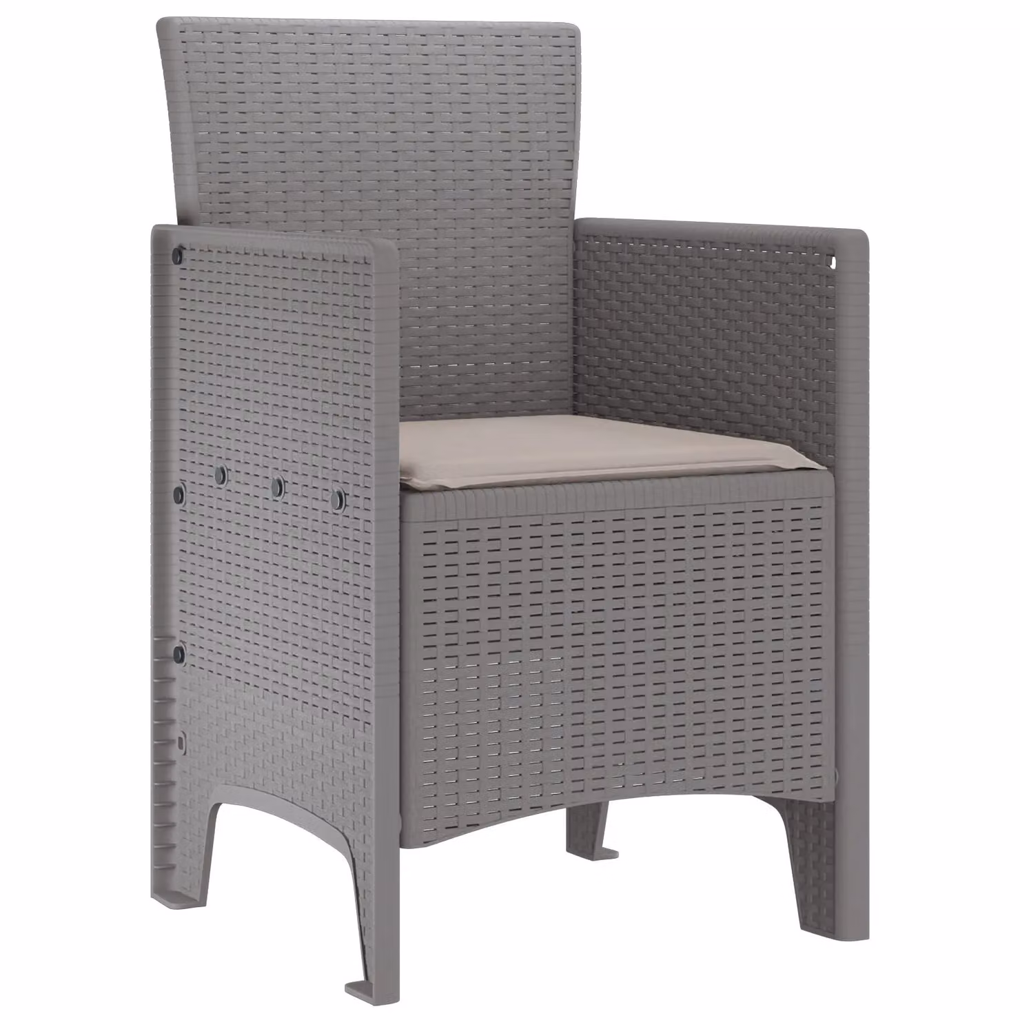 Berkfield Home Set of 2 Modern Light Grey Poly Rattan and Steel Garden Chairs – 4