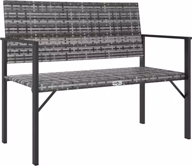 Berkfield Home 2-Seater Grey Poly Rattan Garden Bench