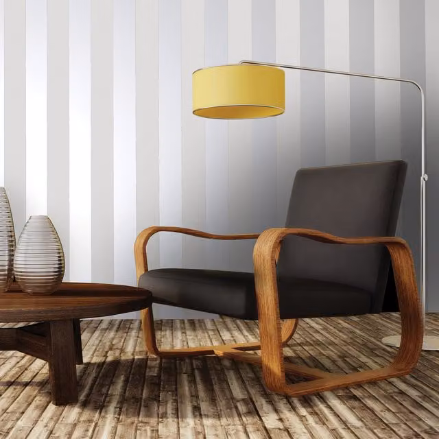 Holden Decor Dillan Stripe Metallic Wallpaper in Silver and Grey