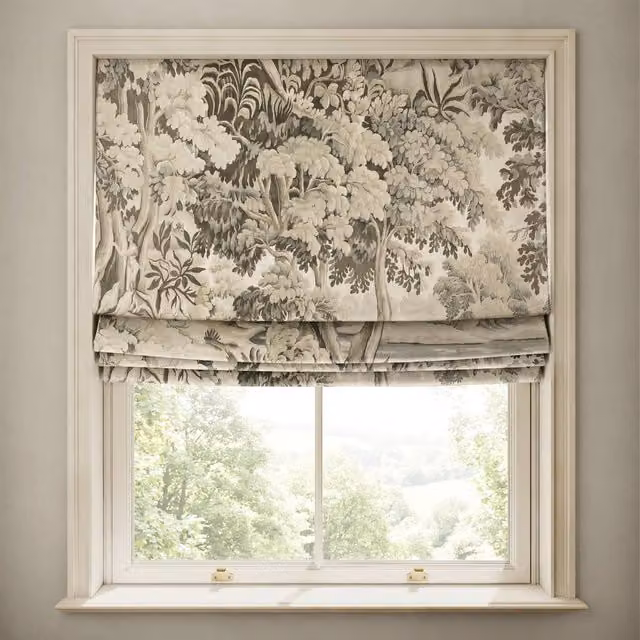 House of Hackney Plantasia Cotton Linen Floral Opaque Blind in Green