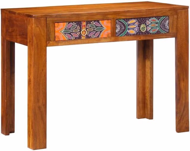 Berkfield Home Rustic Rectangular Writing Desk in Brown Solid Sheesham Wood – 1
