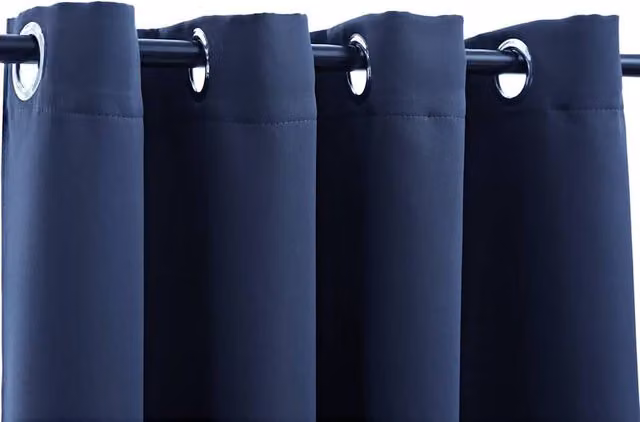 Berkfield Home Elegant Blue Blackout Curtains with Metal Eyelets, 2 Pack, W: 140 cm, H: 225 cm