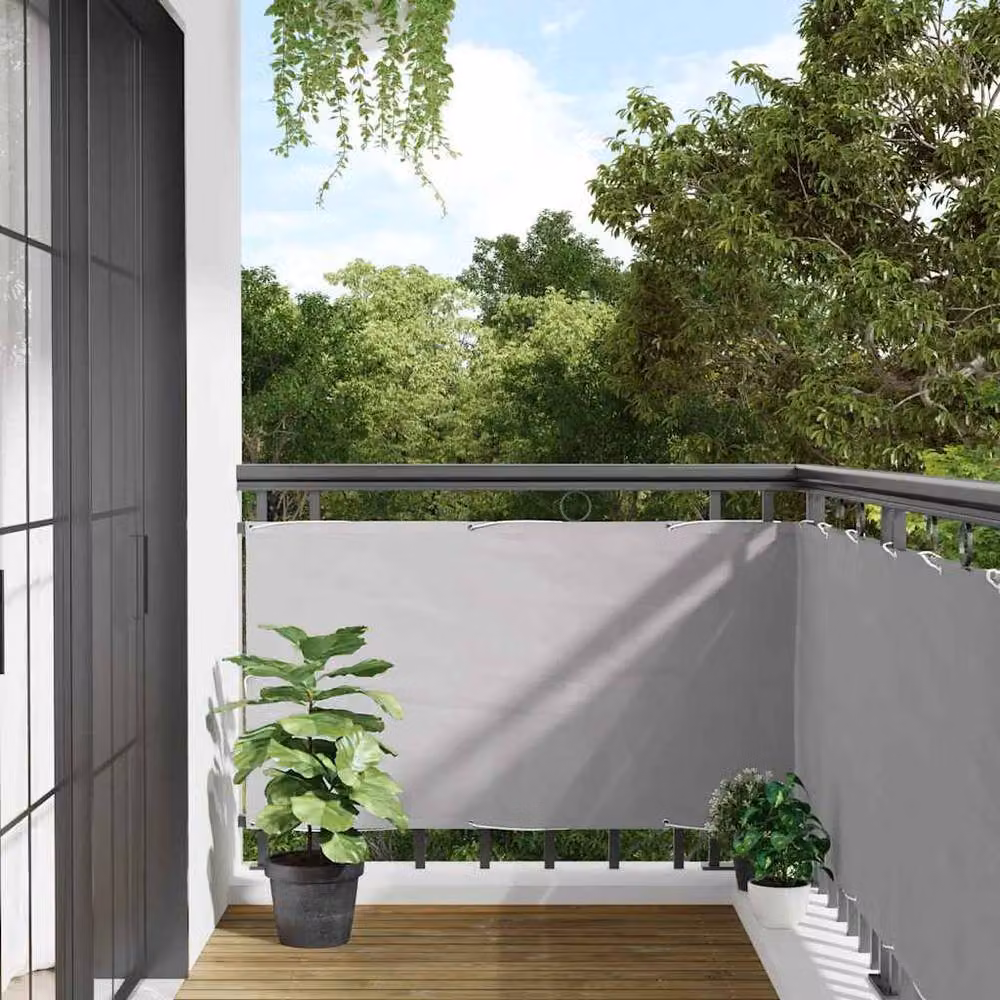 Berkfield Home Grey PVC Balcony Privacy Screen W: 500 cm, H: 120 cm – 1