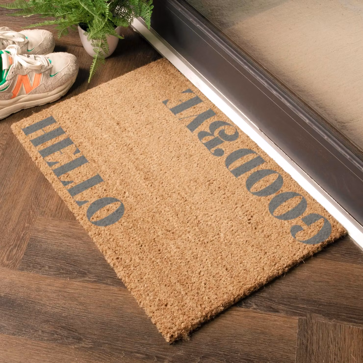 Artsy Mats Grey Hello Goodbye Mirrored Doormat, W/D: 60 x 40 cm – 2