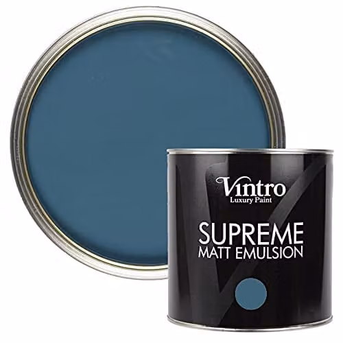 Vintro Luxury Matt Emulsion Multi Surface Paint in French Navy Blue, 2.5L – 1