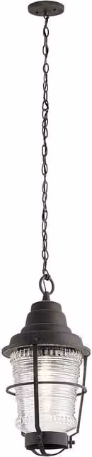 Kichler Chance Harbor Outdoor 1 Light Chain Lantern in Weathered Zinc Grey IP44