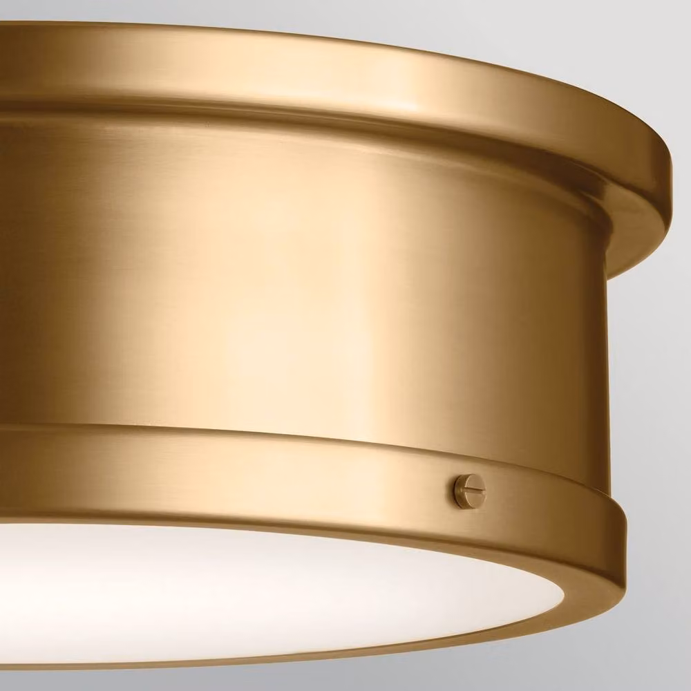 Netlighting Serca Large Flush Ceiling Light in Brushed Natural Brass and Gold – 3