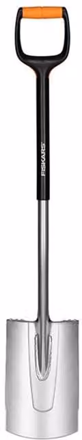 Fiskars Xact Edging and Planting Spade Medium in Grey and Black with Steel Construction, Length: 108 cm