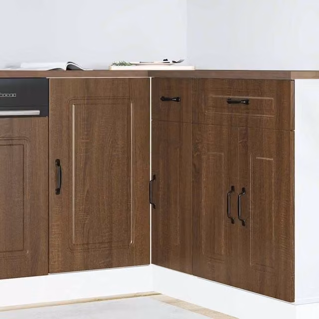 Berkfield Home Kalmar Kitchen Base Cabinet in Brown Oak Engineered Wood