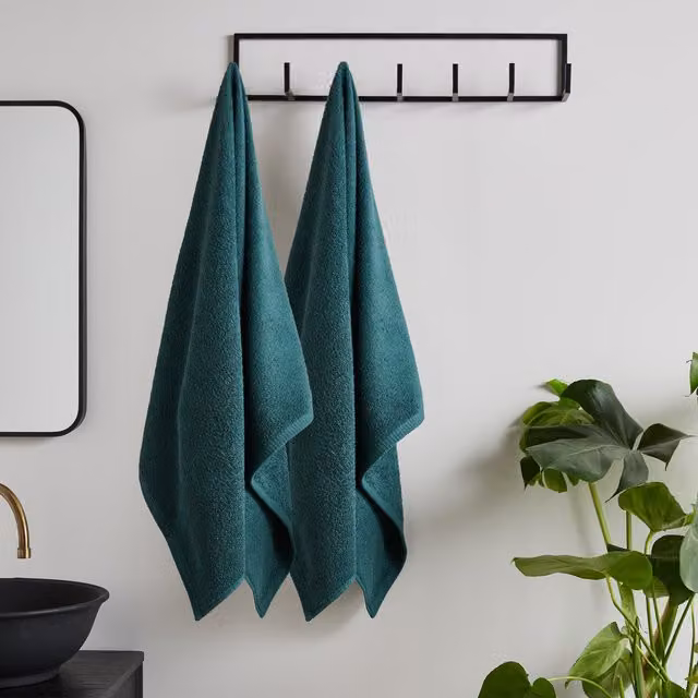Catherine Lansfield Quick Dry Cotton Bath Sheet Pair in Green