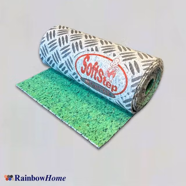 RainbowHome Soft Step Stair Runner Underlay in Green, W: 67 cm, L: 1100 cm