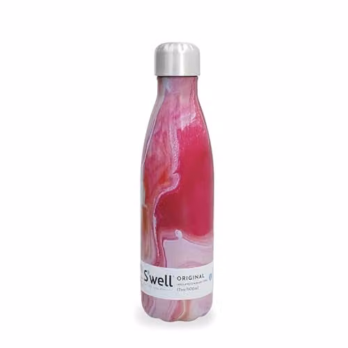 S'well Rose Agate Vacuum-Insulated Stainless Steel Water Bottle, Pink, 500ml