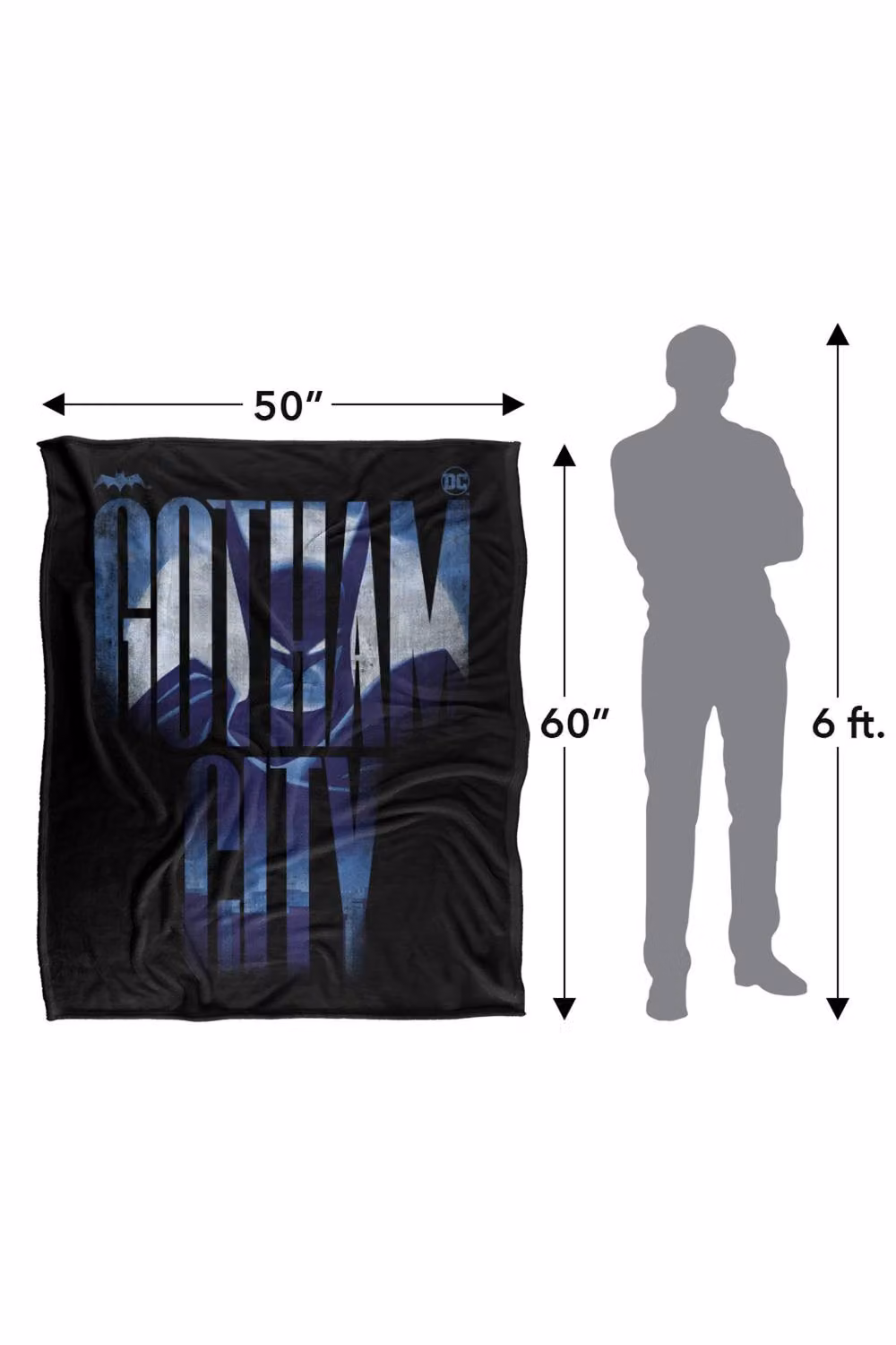 Warner Bros. Batman Caped Crusader Gotham City Silky Touch Super Soft Fleece Throw Blanket, Multicolour – 8