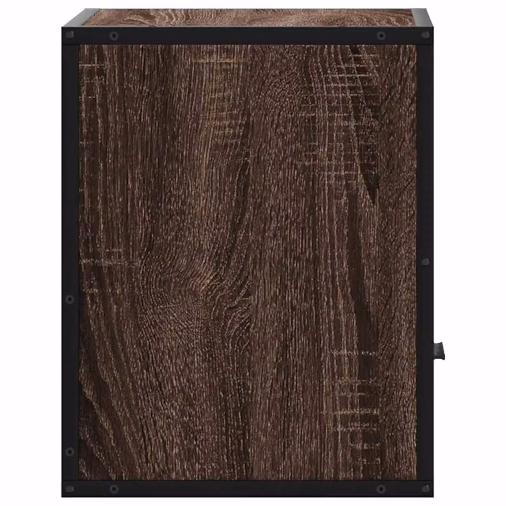 Berkfield Home Wall-mounted Bedside Cabinets, 2 Piece, Brown Oak, W: 40 cm, D: 31 cm, H: 39.5 cm – 5