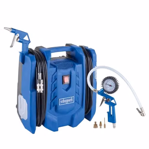 Scheppach Airforce 7 Portable Electric Air Compressor, 1100W, 8 Bar, Blue