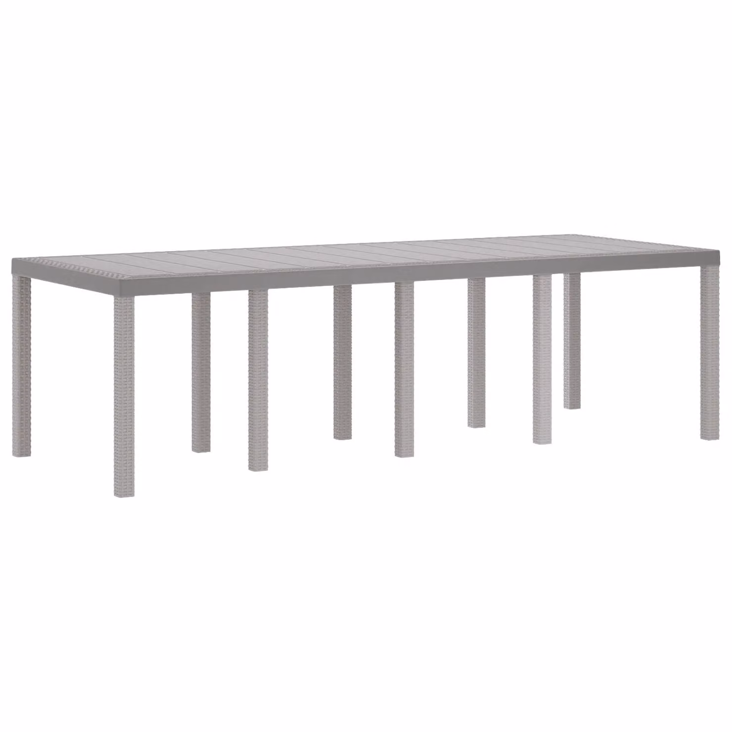 Berkfield Home Garden Table in Light Grey Poly Rattan, W/D/H: 250 x 100 x 73 cm – 1