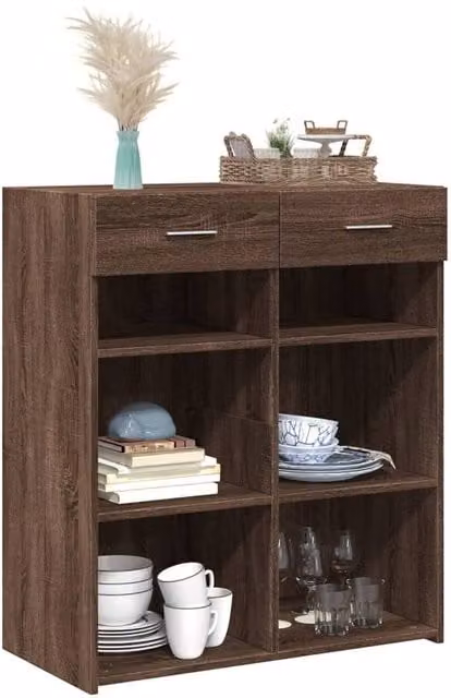 Berkfield Home Brown Oak Sideboard, W: 80 cm, D: 42.5 cm, H: 93 cm – 1