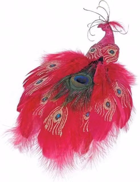 KDMD Hot Pink Peacock Christmas Ornament, 30 cm
