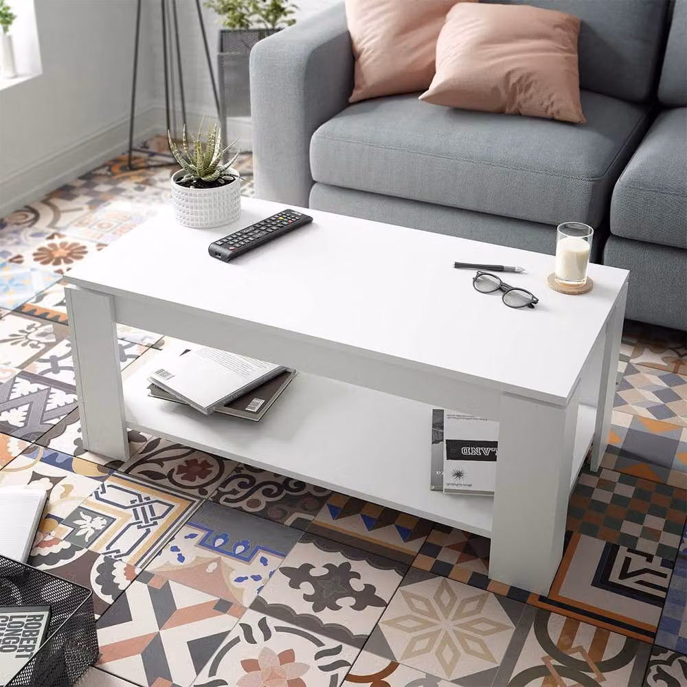 CALICOSY Ambit Lift-Top Coffee Table in White – 2
