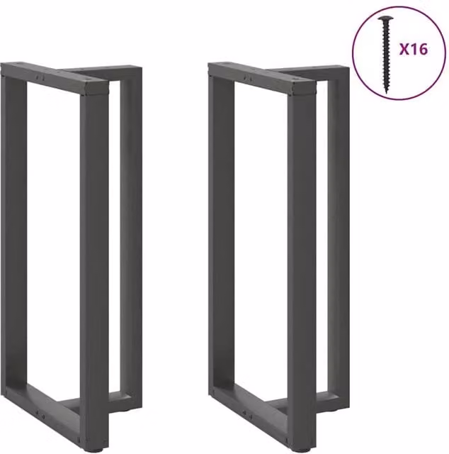 Berkfield Home Modern T-Shaped Bar Table Legs, 2 Pieces, Anthracite Dark Grey, W: 60 cm, D: 35 cm, H: 110-111 cm