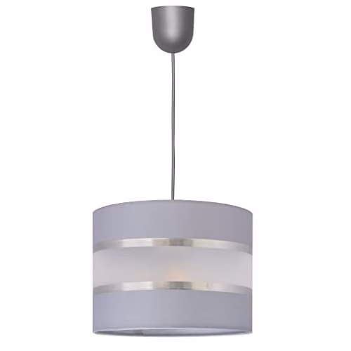 Netlighting Helam Helen Cylindrical Pendant Ceiling Light in Grey and Silver, Diameter: 20 cm
